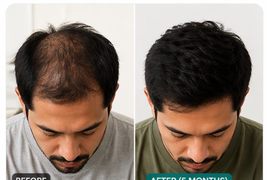 Before and after 5 months on Finasteride
